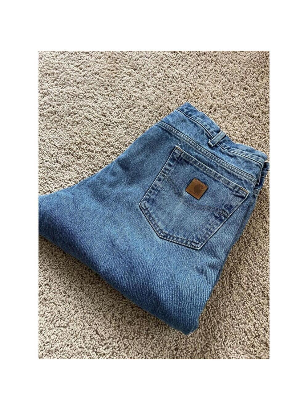 Carhartt Men's Relaxed Fit Flannel Lined Jeans (Style B172 DST) Size 38 X 30
